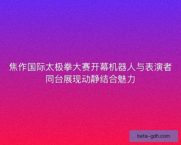 焦作国际太极拳大赛开幕机器人与表演者同台展现动静结合魅力