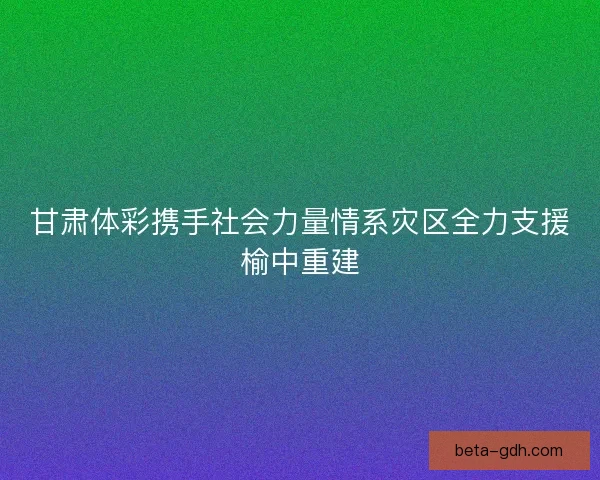 甘肃体彩携手社会力量情系灾区全力支援榆中重建