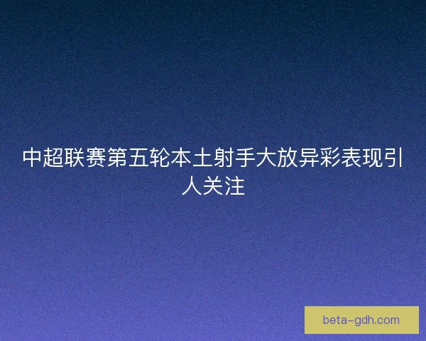 中超联赛第五轮本土射手大放异彩表现引人关注